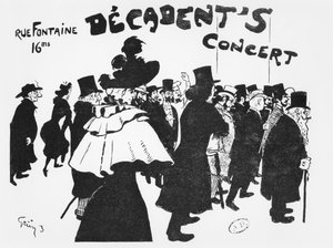 Poster pubblicitario di un concerto al Café des Decadents, 16bis rue Fontaine, Parigi, c.1900